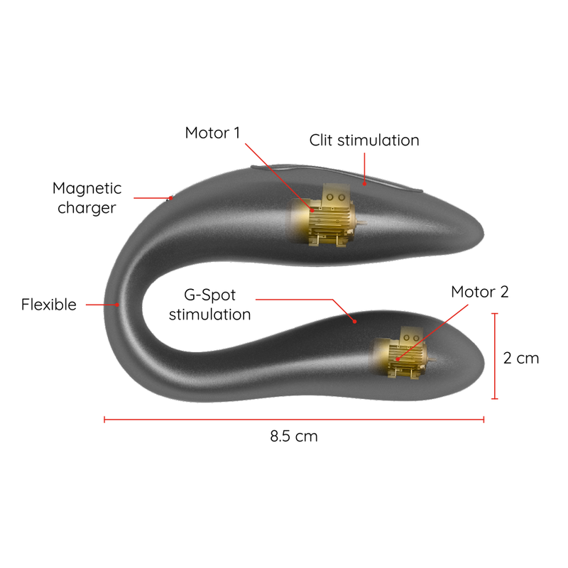 ONINDER - LISBON G-SPOT & CLITORAL STIMULATOR BLACK - FREE APP