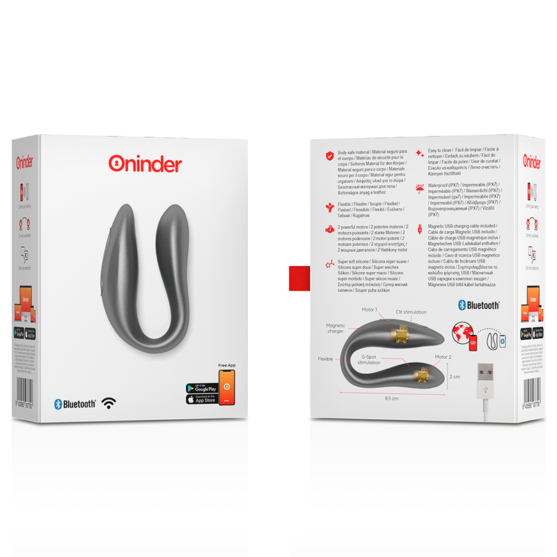 ONINDER - LISBON G-SPOT & CLITORAL STIMULATOR BLACK - FREE APP