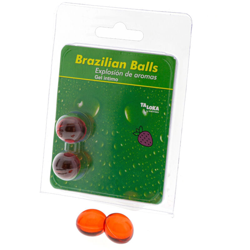 TALOKA - 2 BRAZILIAN INTIMATE GEL STRAWBERRY BALLS