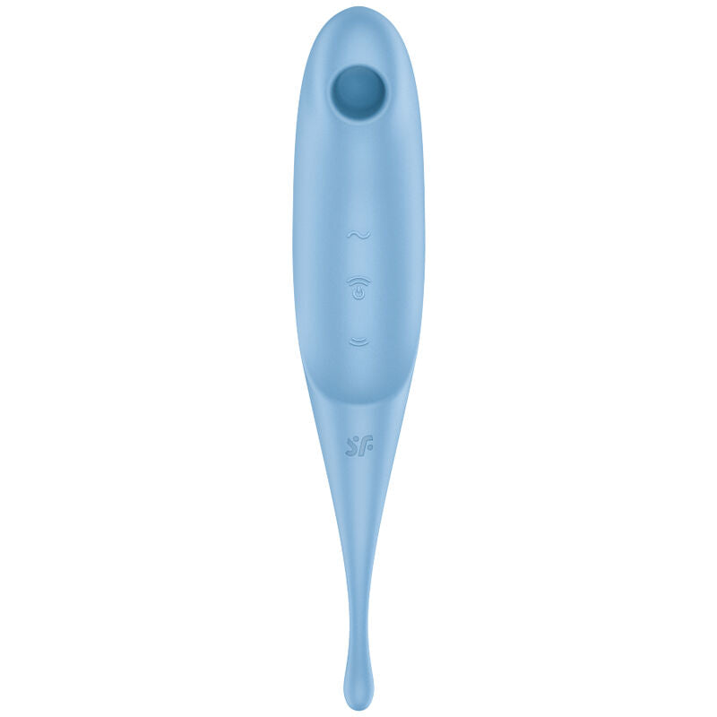 SATISFYER - TWIRLING PRO AIR PULSE STIMULATOR AND VIBRATOR BLUE