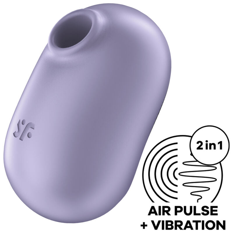 SATISFYER - DOUBLE AIR PULSE PRO TO GO 2 VIOLET STIMULATOR AND VIBRATOR