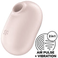 SATISFYER - DOUBLE AIR PULSE VIBRATOR PRO TO GO 2 BEIGE
