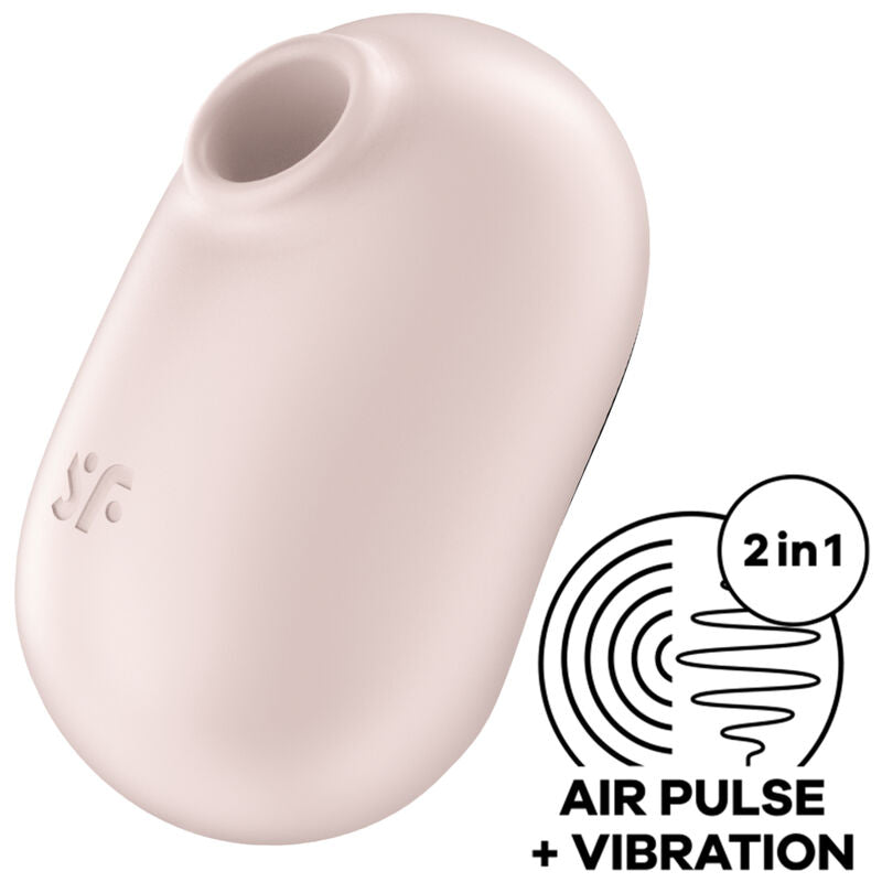 SATISFYER - DOUBLE AIR PULSE VIBRATOR PRO TO GO 2 BEIGE