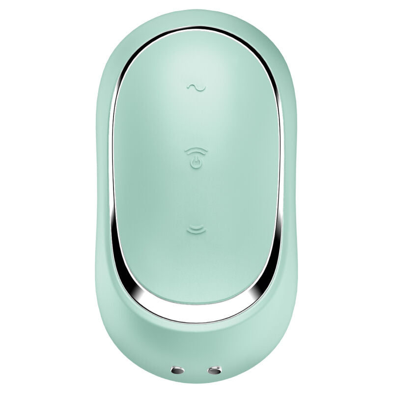 SATISFYER - DOUBLE AIR PULSE PRO TO GO 2 VIBRATOR AND STIMULATOR GREEN