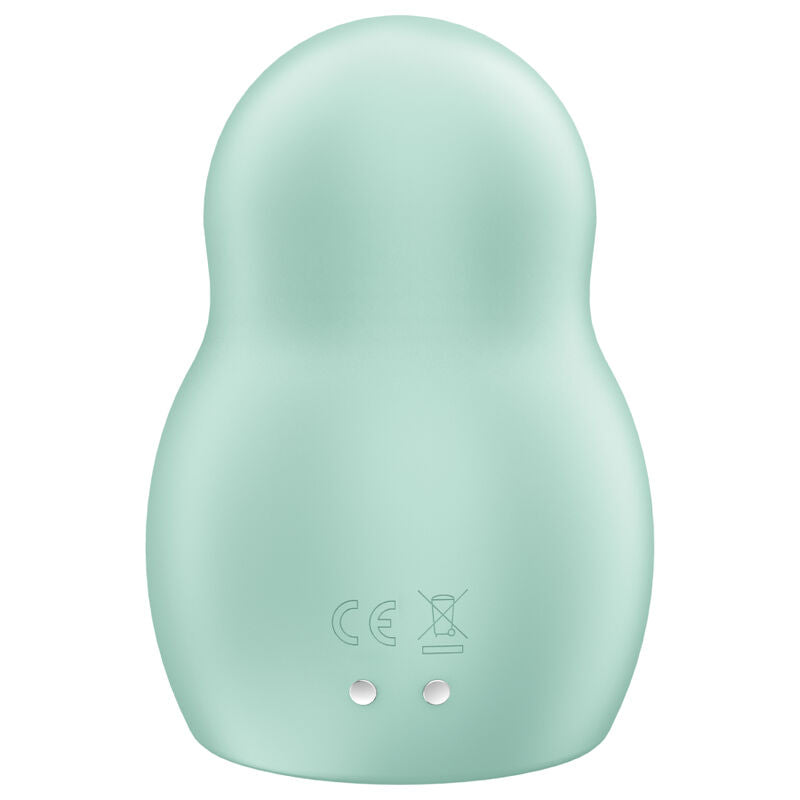 SATISFYER - DOUBLE AIR PULSE PRO TO GO 1 VIBRATOR AND STIMULATOR GREEN