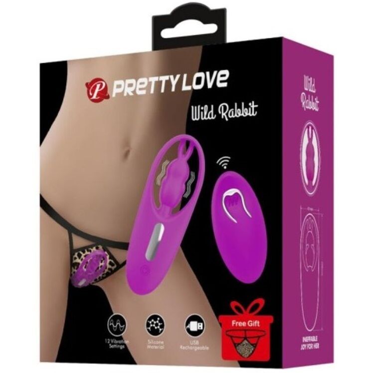 PRETTY LOVE - WILD RABBIT PANTY VIBRATOR WITH REMOTE CONTROL LILAC