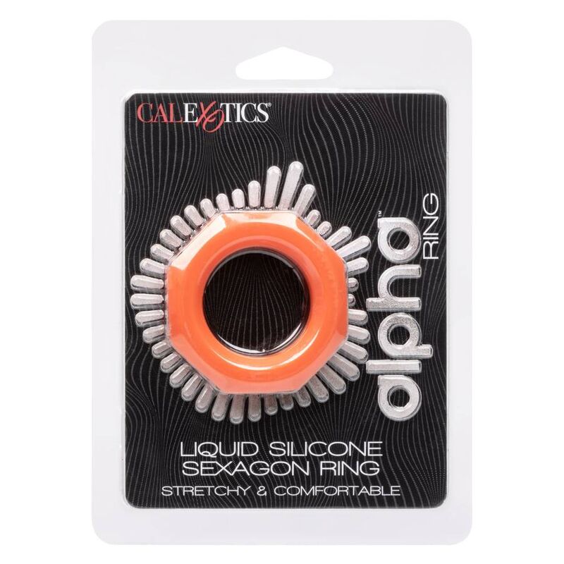 CALEXOTICS - ORANGE HEXAGON ALPHA RING