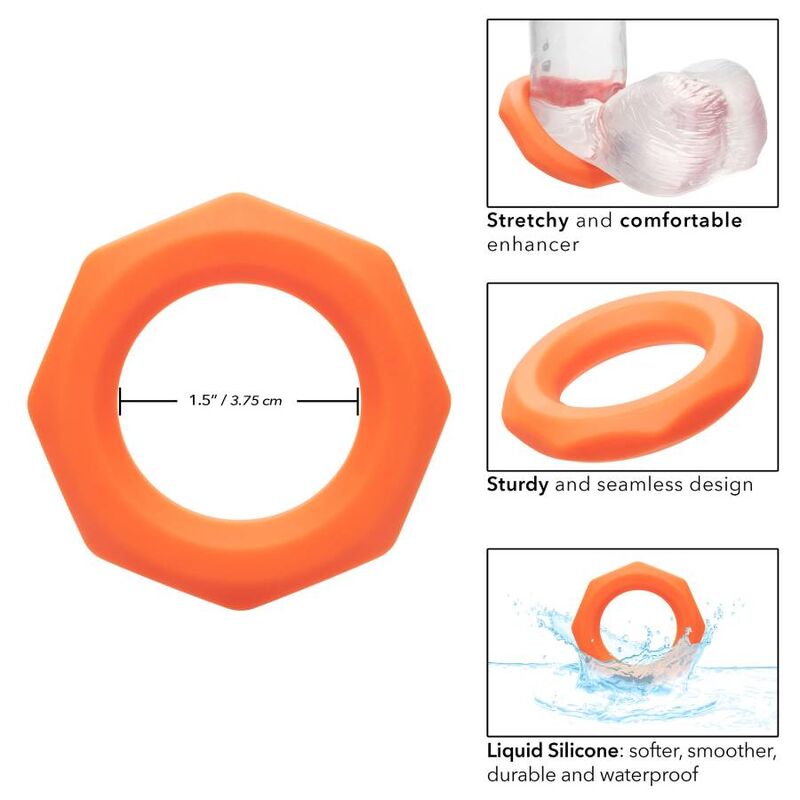 CALEXOTICS - ORANGE HEXAGON ALPHA RING