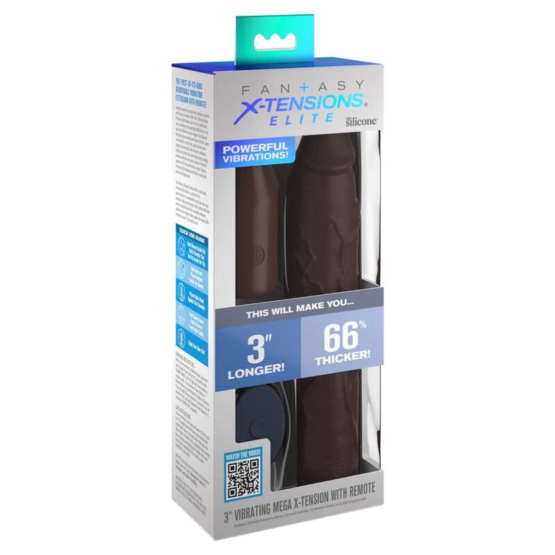 FANTASY X-TENSIONS - PIPEDREAMS SLEEVE 9" + PLUG 3" REMOTE CONTROL BROWN
