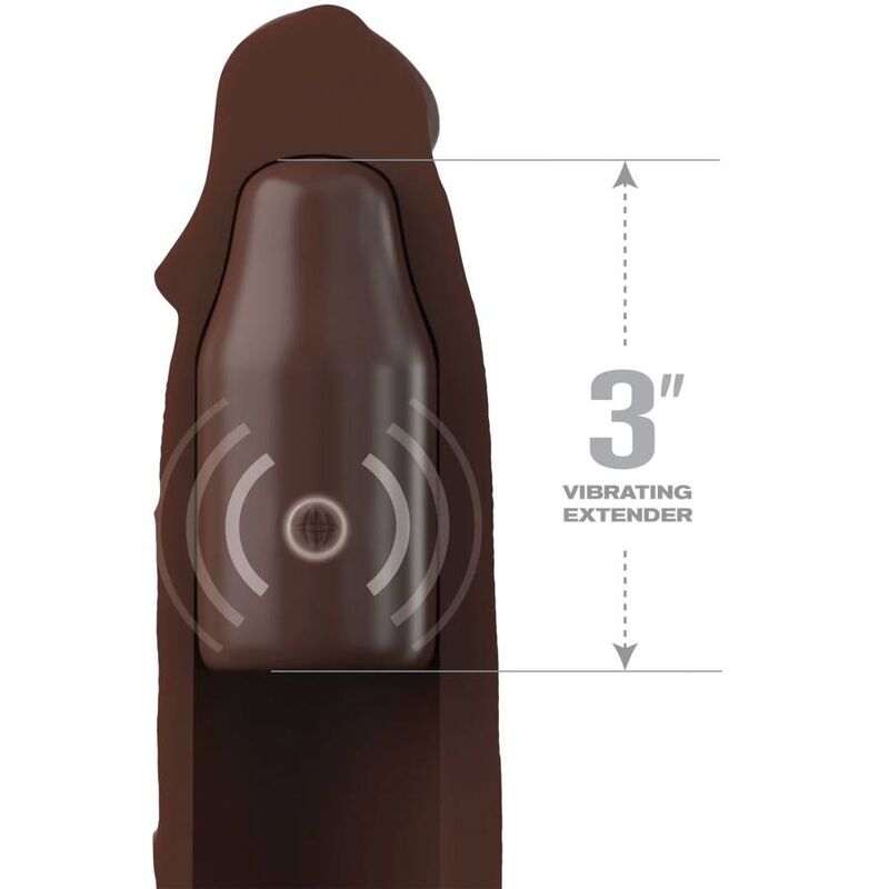 FANTASY X-TENSIONS - PIPEDREAMS SLEEVE 9" + PLUG 3" REMOTE CONTROL BROWN