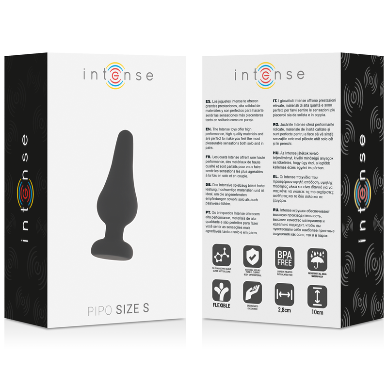 INTENSE - PIPO ANAL PLUG BLACK SILICONE 9.8 CM