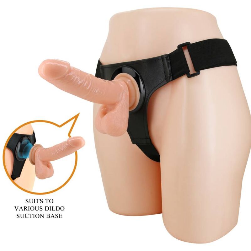 PRETTY LOVE - HARNESS PANTIES UNIVERSAL HARNESS WITH TOM DILDO 20 CM NATURAL