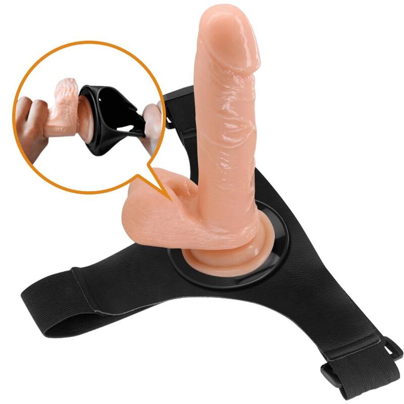 PRETTY LOVE - HARNESS PANTIES UNIVERSAL HARNESS WITH TOM DILDO 20 CM NATURAL