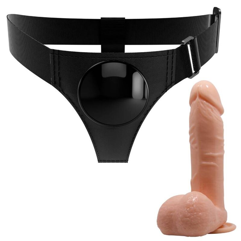 PRETTY LOVE - HARNESS PANTIES UNIVERSAL HARNESS WITH TOM DILDO 20 CM NATURAL