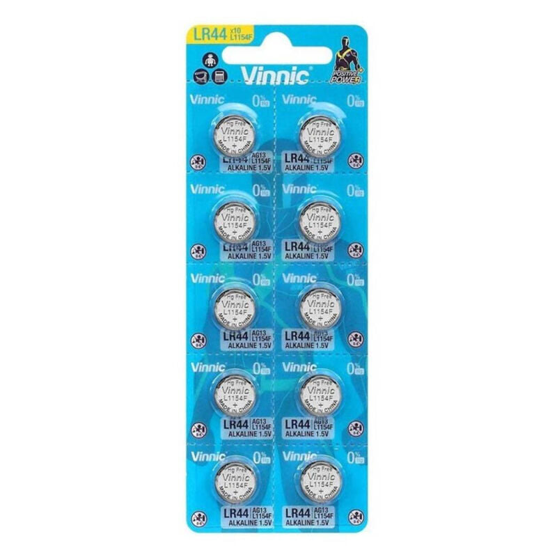 VINNIC - ALKALINE BUTTON CELL AG13 L1154F LR44 BLISTER*10