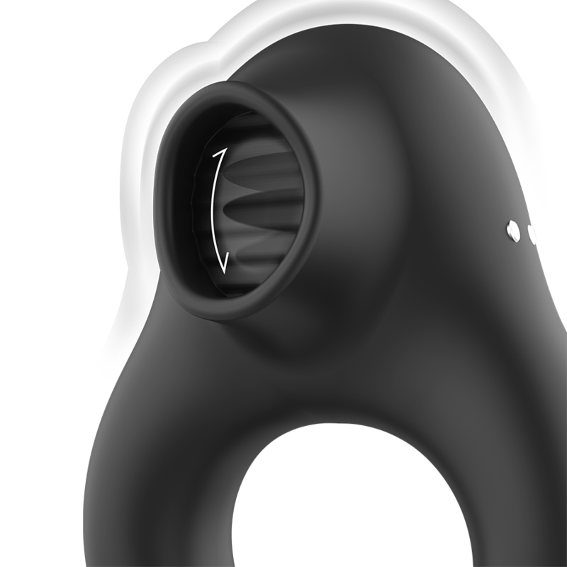 BLACK&SILVER - RECHARGEABLE BLACK SILICONE VIBRATING RING WITH 3 MOTORS
