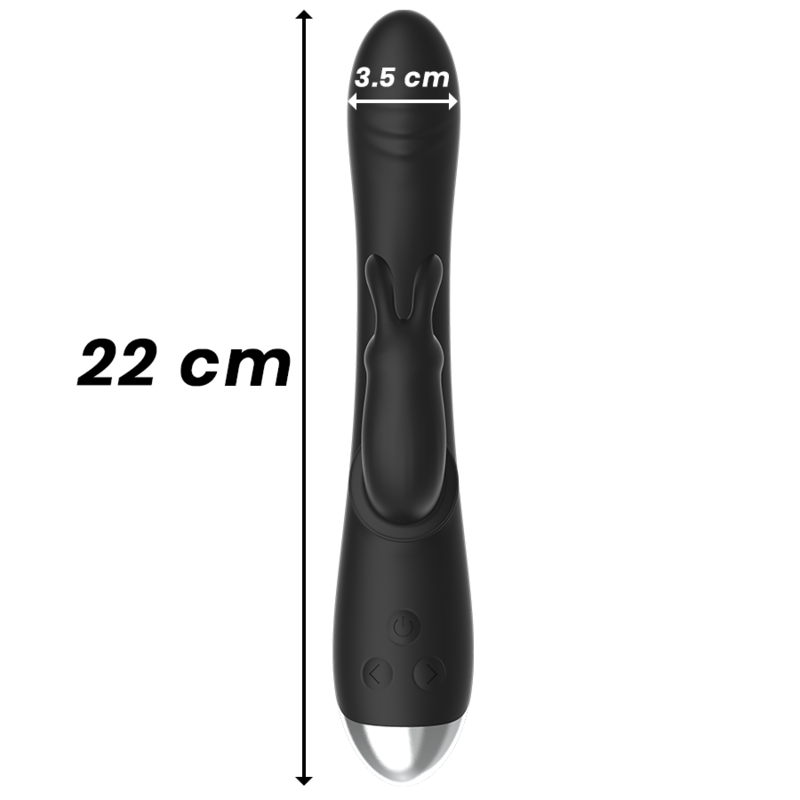 BLACK&SILVER - ADAM BLACK SILICONE RECHARGEABLE RABBIT STIMULATOR DJ.