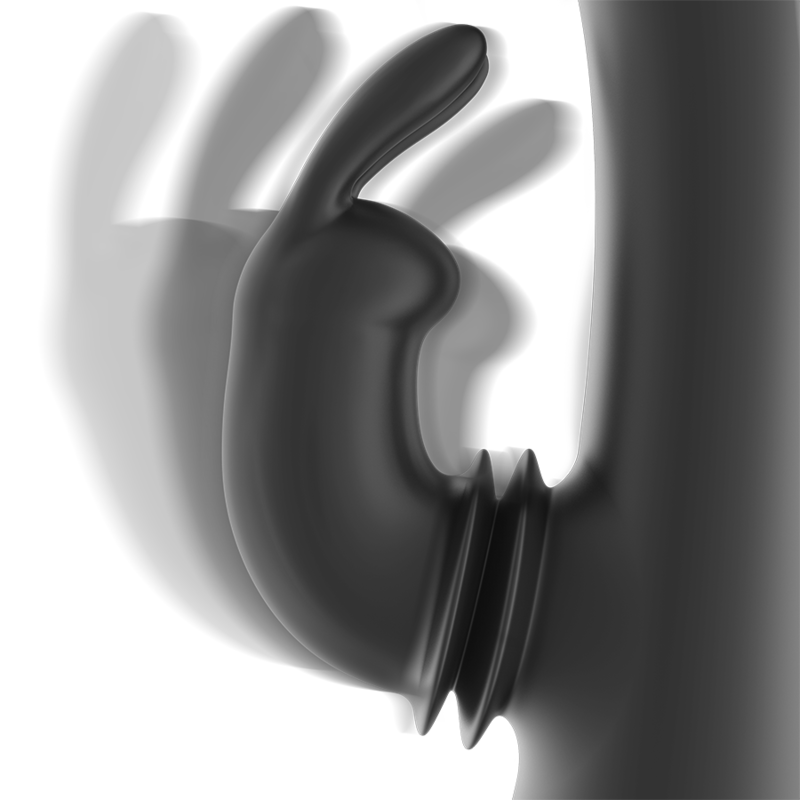 BLACK&SILVER - ADAM BLACK SILICONE RECHARGEABLE RABBIT STIMULATOR DJ.
