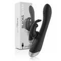 BLACK&SILVER - ADAM BLACK SILICONE RECHARGEABLE RABBIT STIMULATOR DJ.