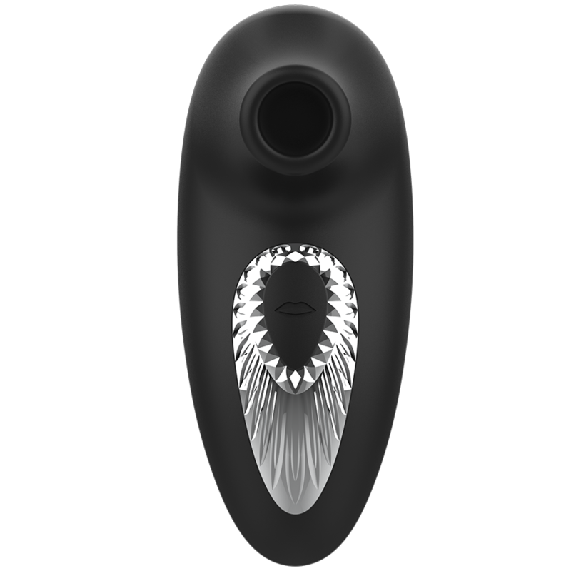 BLACK&SILVER - DRAKE DELUXE RECHARGEABLE SILICONE SUCKING VIBE BLACK