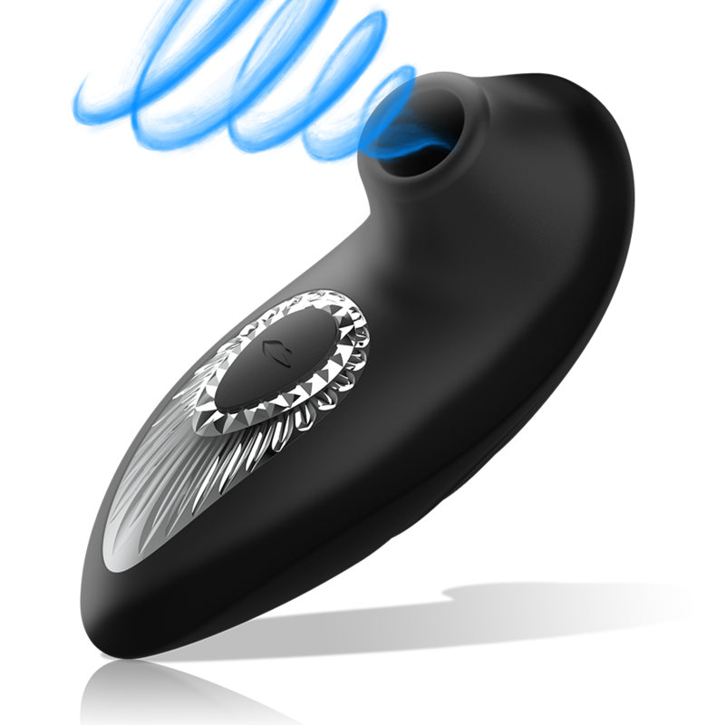 BLACK&SILVER - DRAKE DELUXE RECHARGEABLE SILICONE SUCKING VIBE BLACK