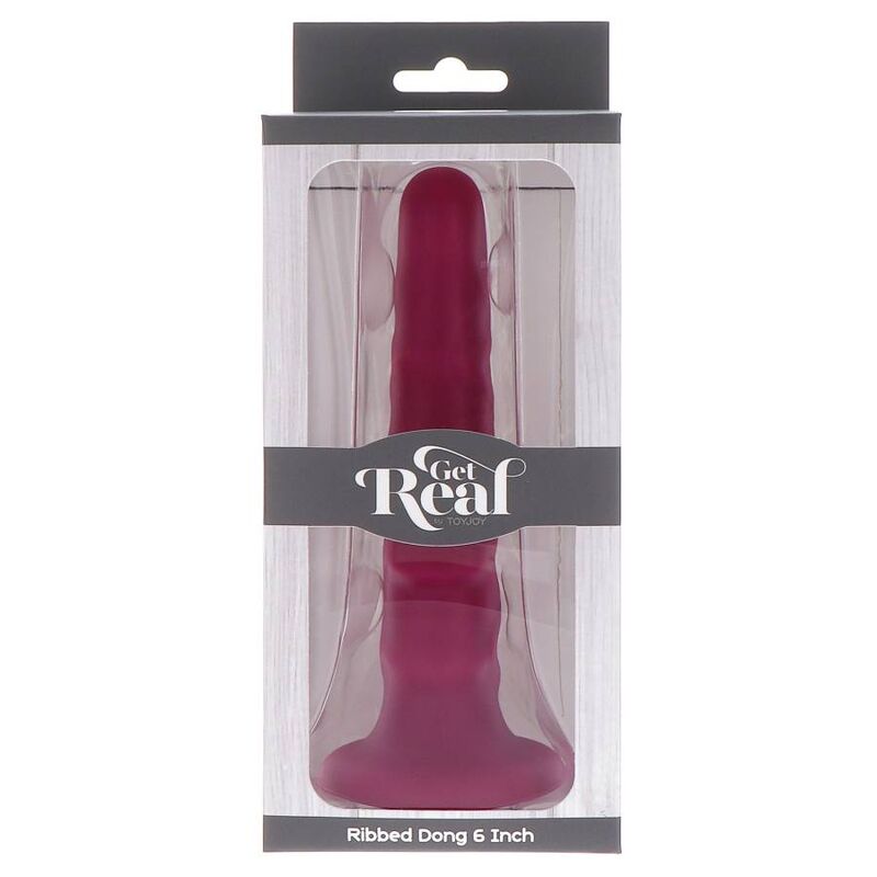 GET REAL - RIBBED DILDO 12 CM RED