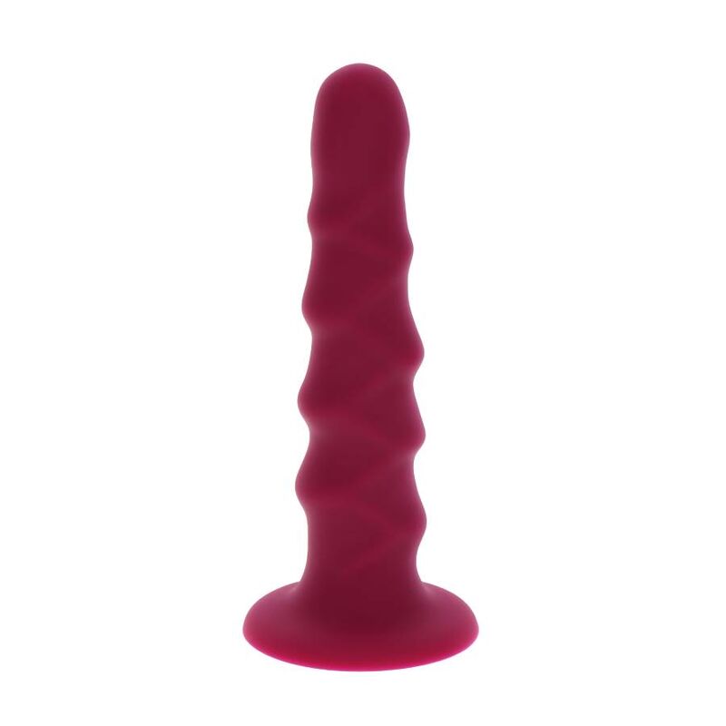 GET REAL - RIBBED DILDO 12 CM RED