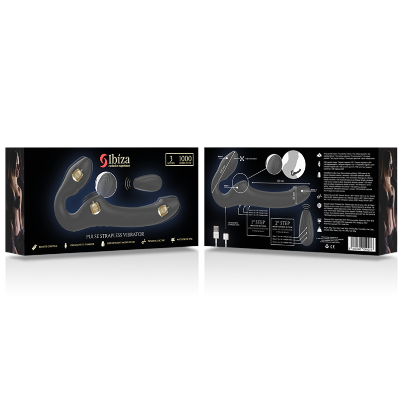 IBIZA - STRAPLESS VIBRATOR WITH PUSH-BUTTON REMOTE CONTROL