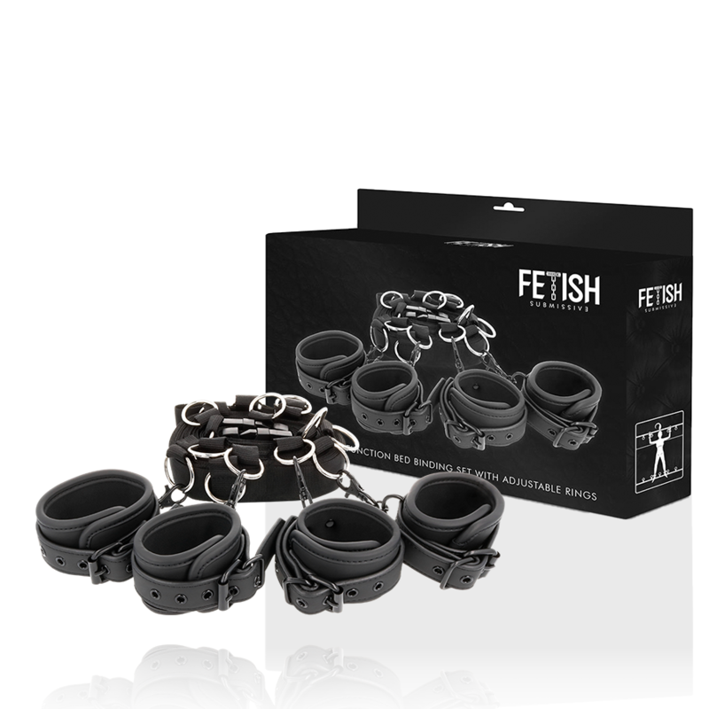 FETISH SUBMISSIVE - LUXURY BED RESTRAINT SET WITH NEOPRENE PADDING