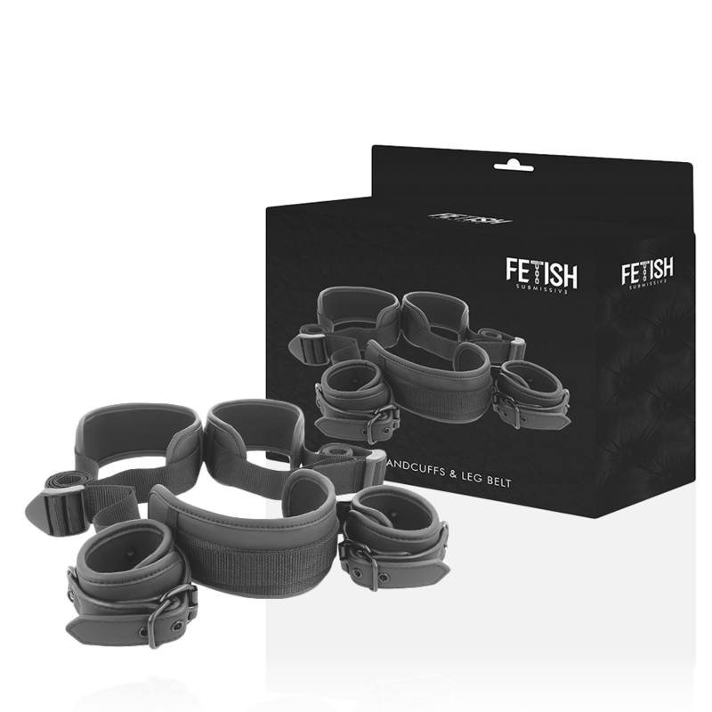 FETISH SUBMISSIVE - OPEN LEG POSITION WITH NEOPRENE LINED CUFFS