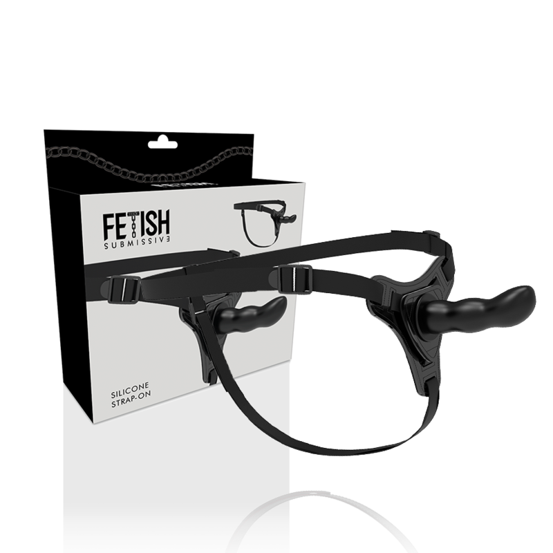 FETISH SUBMISSIVE HARNESS - BLACK G-SPOT SILICONE 16 CM