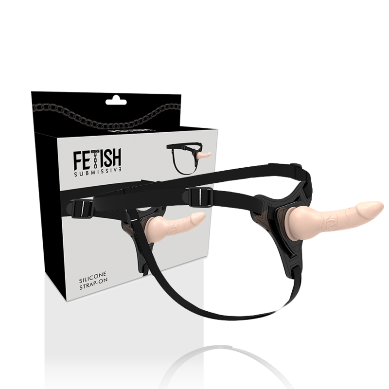 FETISH SUBMISSIVE HARNESS - REALISTIC SILICONE DILDO 16CM