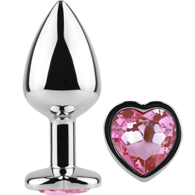 SECRETPLAY - FUCHSIA HEART METAL ANAL PLUG SMALL SIZE 7 CM