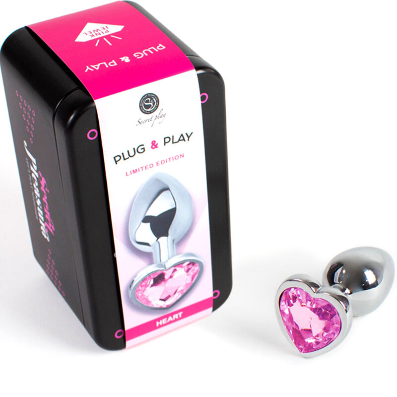SECRETPLAY - FUCHSIA HEART METAL ANAL PLUG SMALL SIZE 7 CM