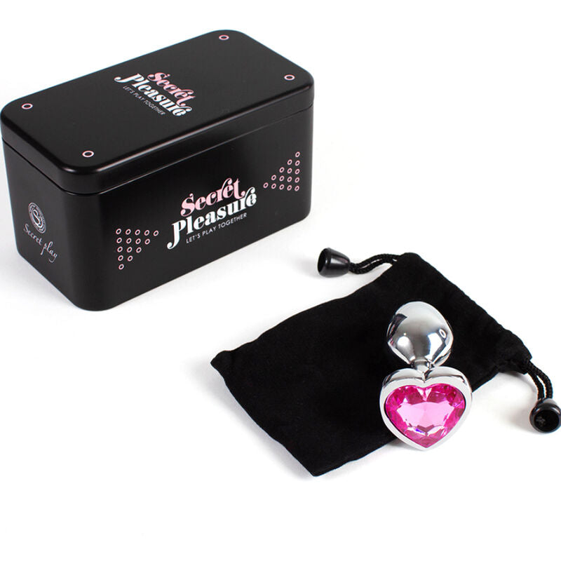 SECRETPLAY - FUCHSIA HEART METAL ANAL PLUG SMALL SIZE 7 CM