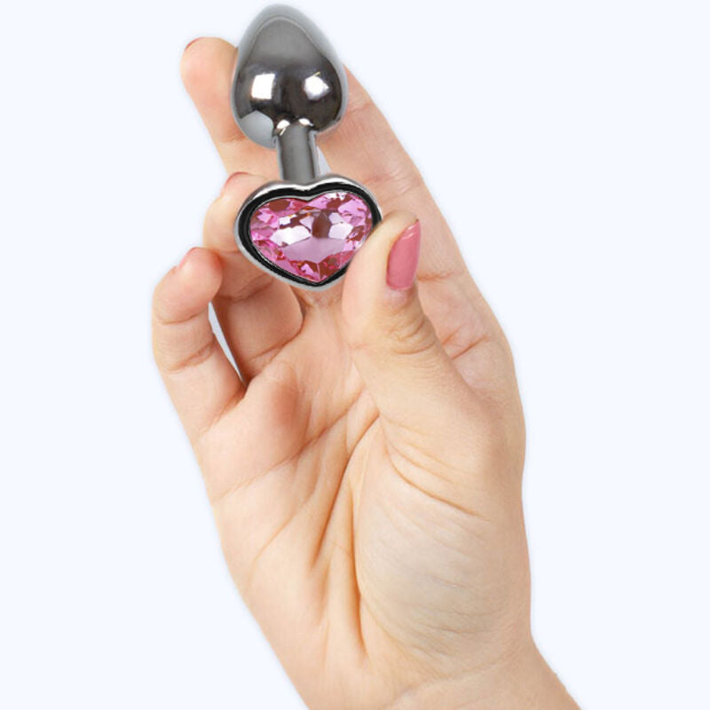 SECRETPLAY - FUCHSIA HEART METAL ANAL PLUG SMALL SIZE 7 CM