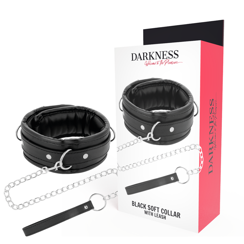 DARKNESS - SOFT LEATHER COLLAR WITH CHAIN