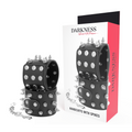 DARKNESS - BLACK SPIKED CUFFS SKULLS AND BONES