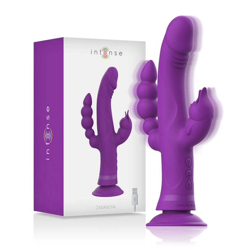 INTENSE - CASANOVA RABBIT TRIPLE MOTOR SILICONE VIBRATOR PURPLE