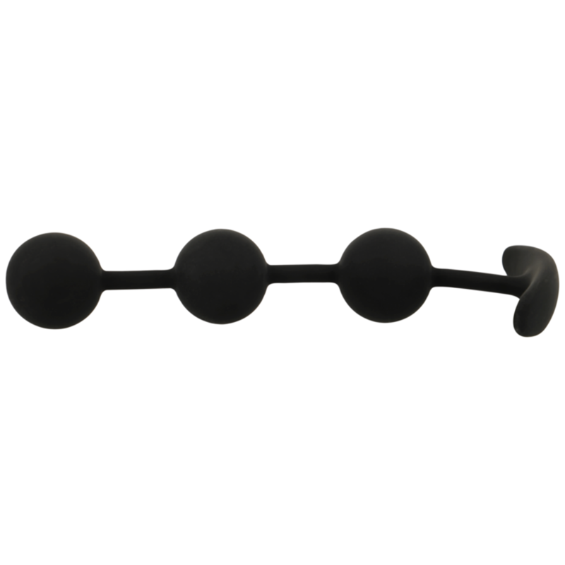 BLACK&SILVER - HARRY 3-SPHERE SILICONE ANAL ROSARY 14 CM