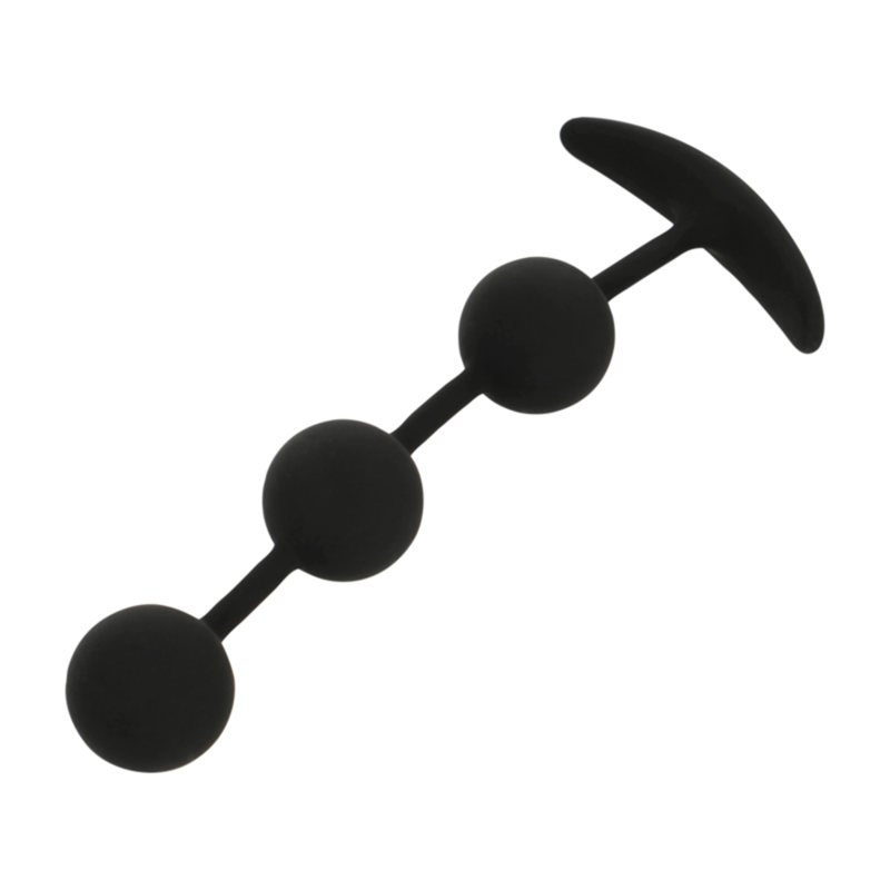 BLACK&SILVER - HARRY 3-SPHERE SILICONE ANAL ROSARY 14 CM