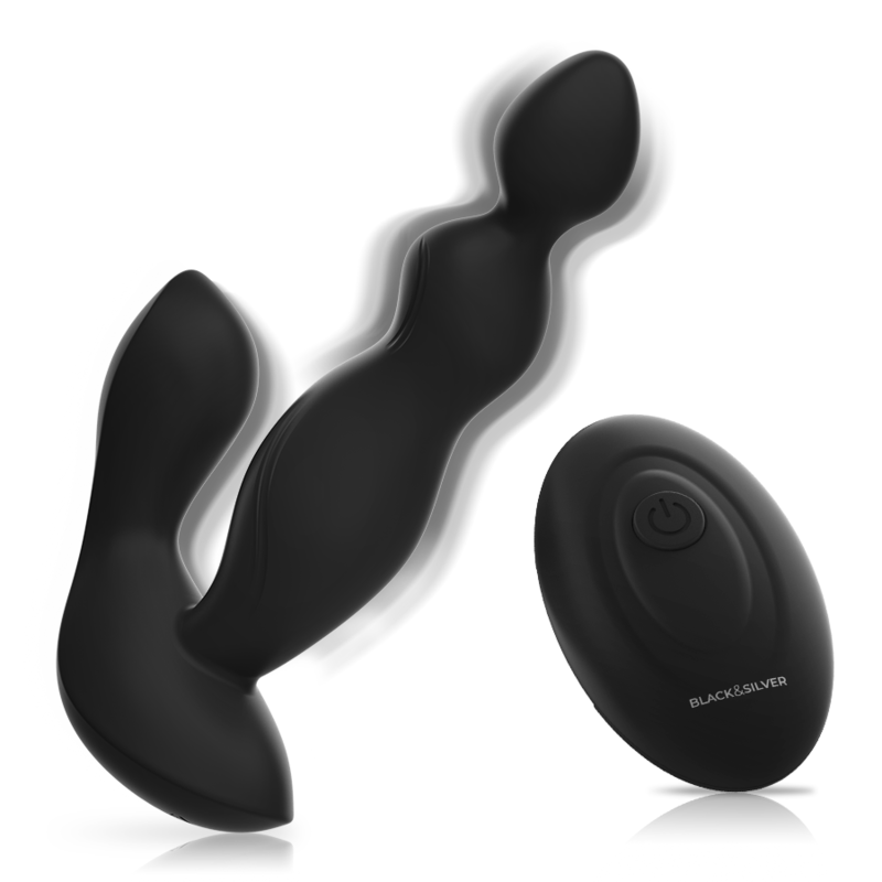 BLACK&SILVER - SILICONE REMOTE CONTROL FOR CORA ANAL PLUG