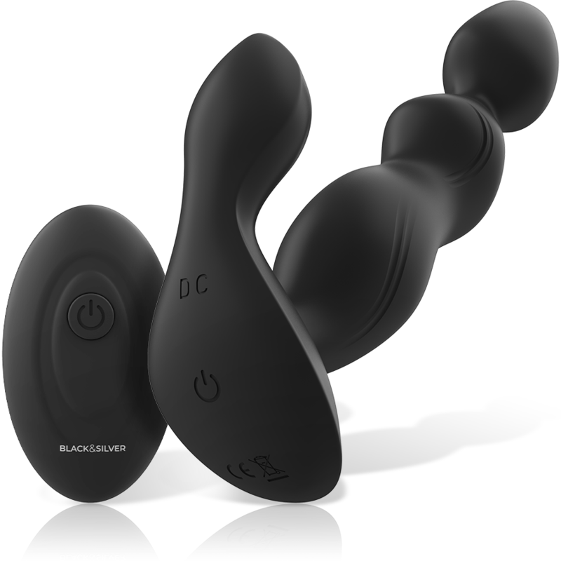 BLACK&SILVER - SILICONE REMOTE CONTROL FOR CORA ANAL PLUG