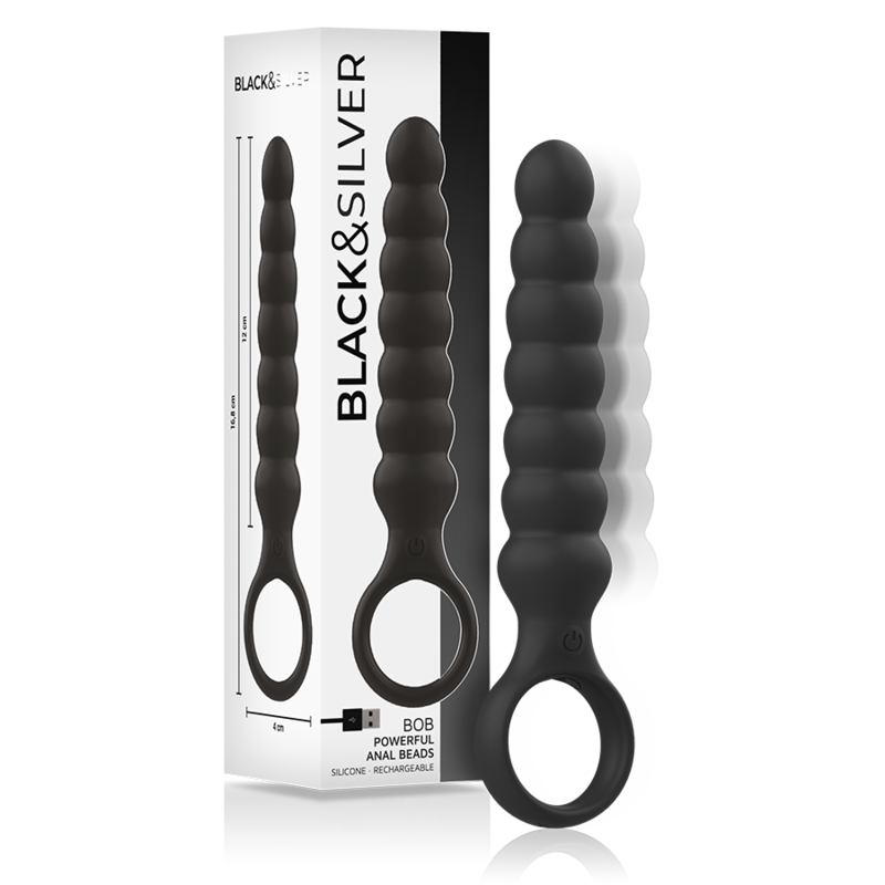 BLACK&SILVER - POWERFUL SILICONE ANAL DILATOR BOB