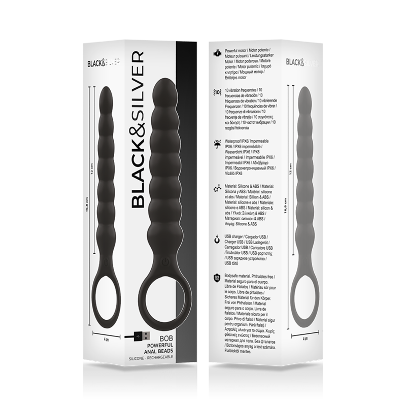 BLACK&SILVER - POWERFUL SILICONE ANAL DILATOR BOB