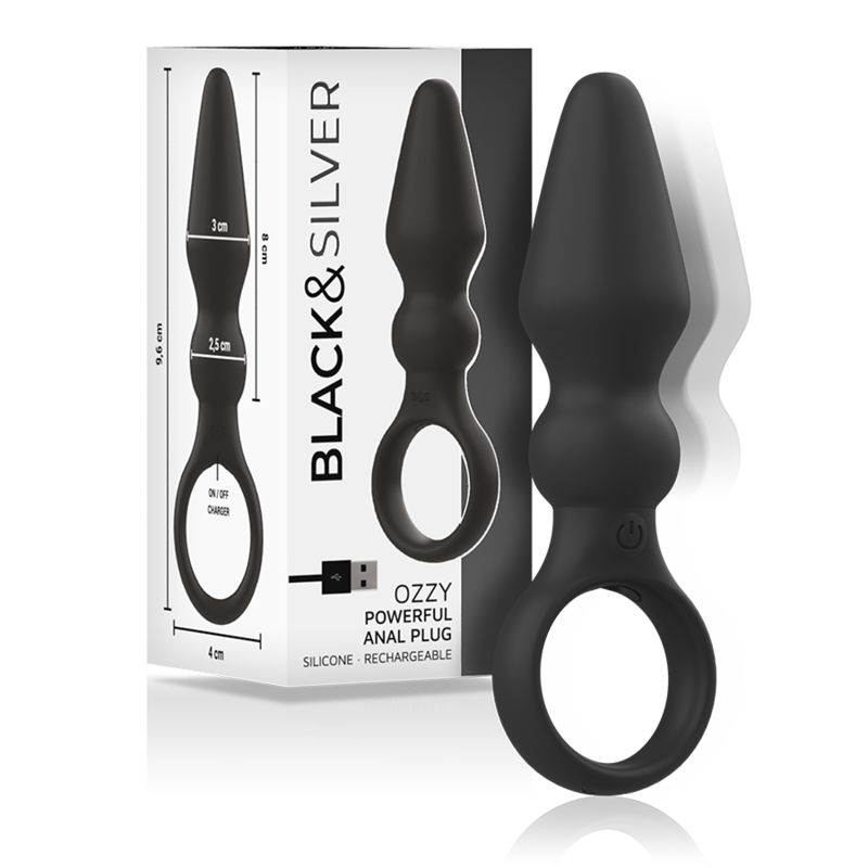 BLACK&SILVER - POWERFUL OZZY SILICONE ANAL PLUG