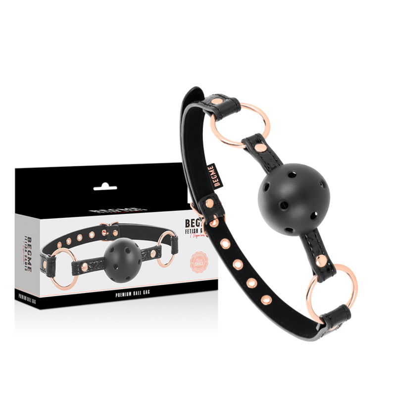 BEGME - BLACK EDITION VEGAN LEATHER BALL GAG