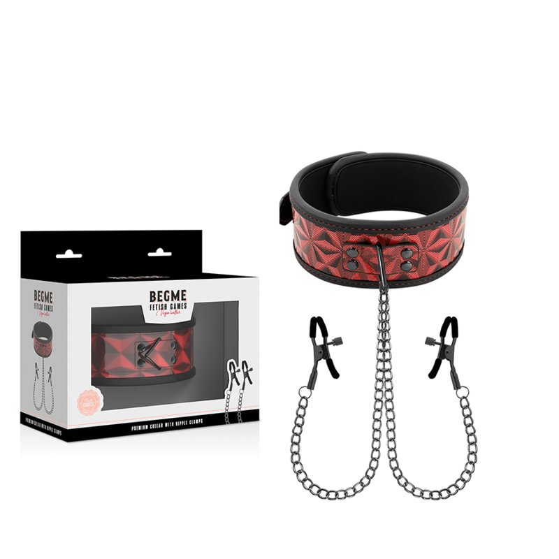 BEGME - RED EDITION COLLAR WITH TÉLÉMON CLAMPS WITH NEOPRENE LINING