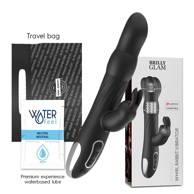 BRILLY GLAM - MOEBIUS RABBIT AND ROTATING VIBRATOR + WATCHME REMOTE CONTROL