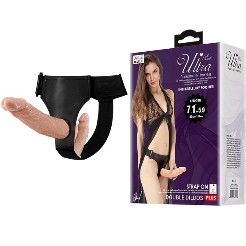 BAILE - ULTRA PASSIONATE DOUBLE DILDOES WITH HARNESS